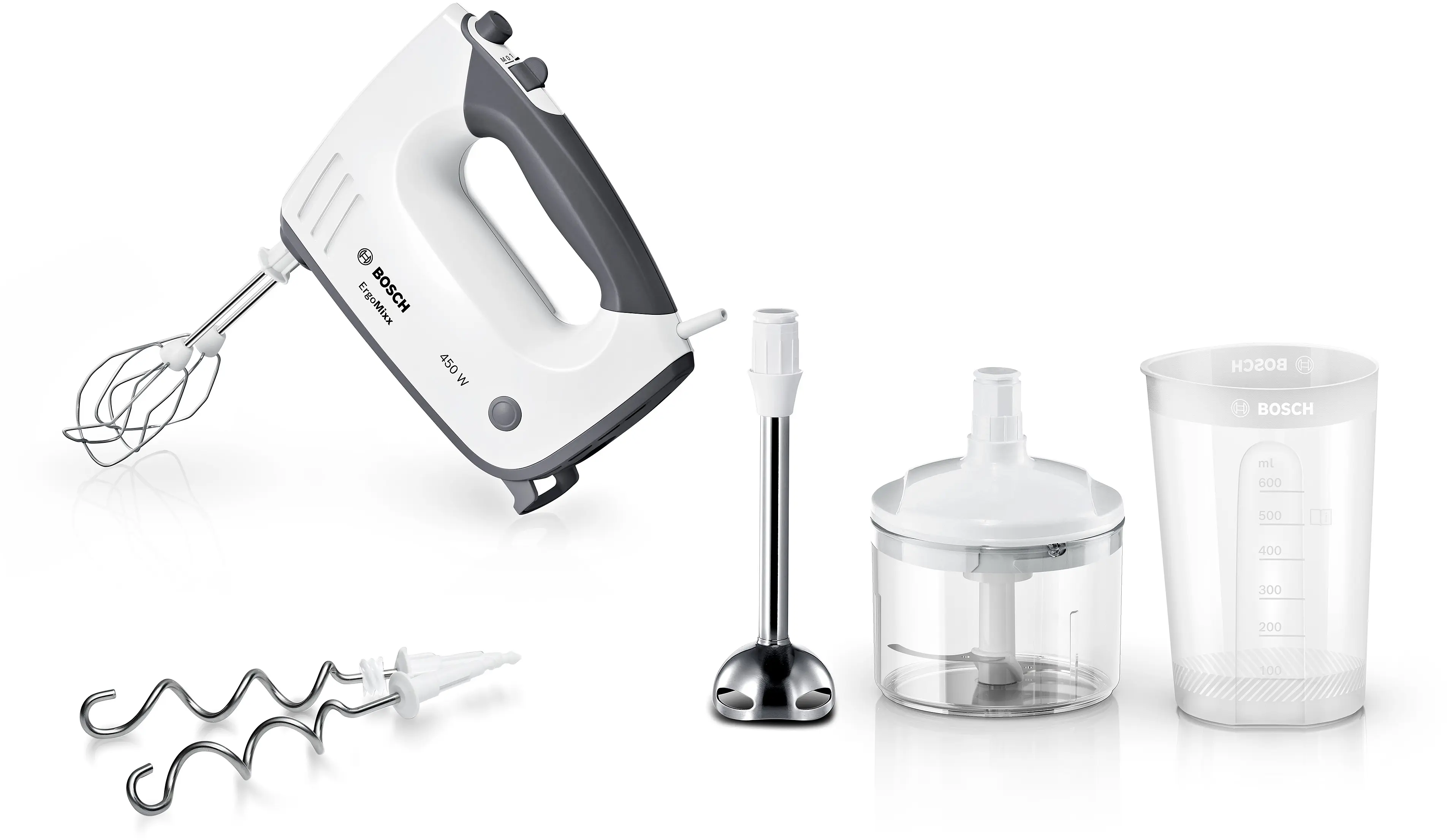 Handmixer ErgoMixx 450 W Wit, Grijs MFQ36480