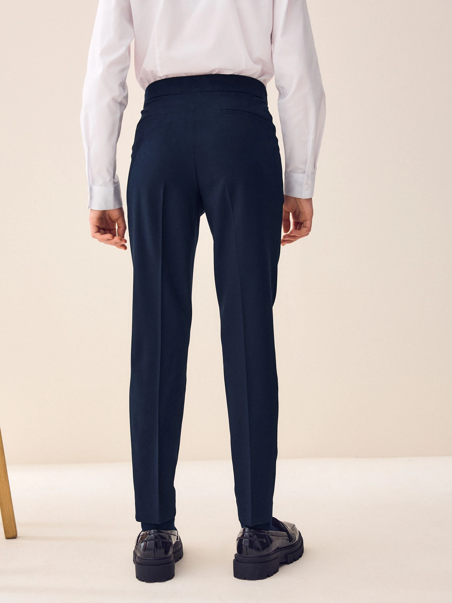 Donkerblauw - Schoolbroek met rechte voorkant (3-18 jr)