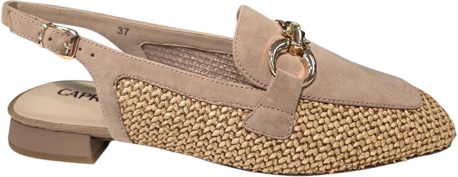Caprice G Sandaletten Beige Leer en Suede Dames Beige