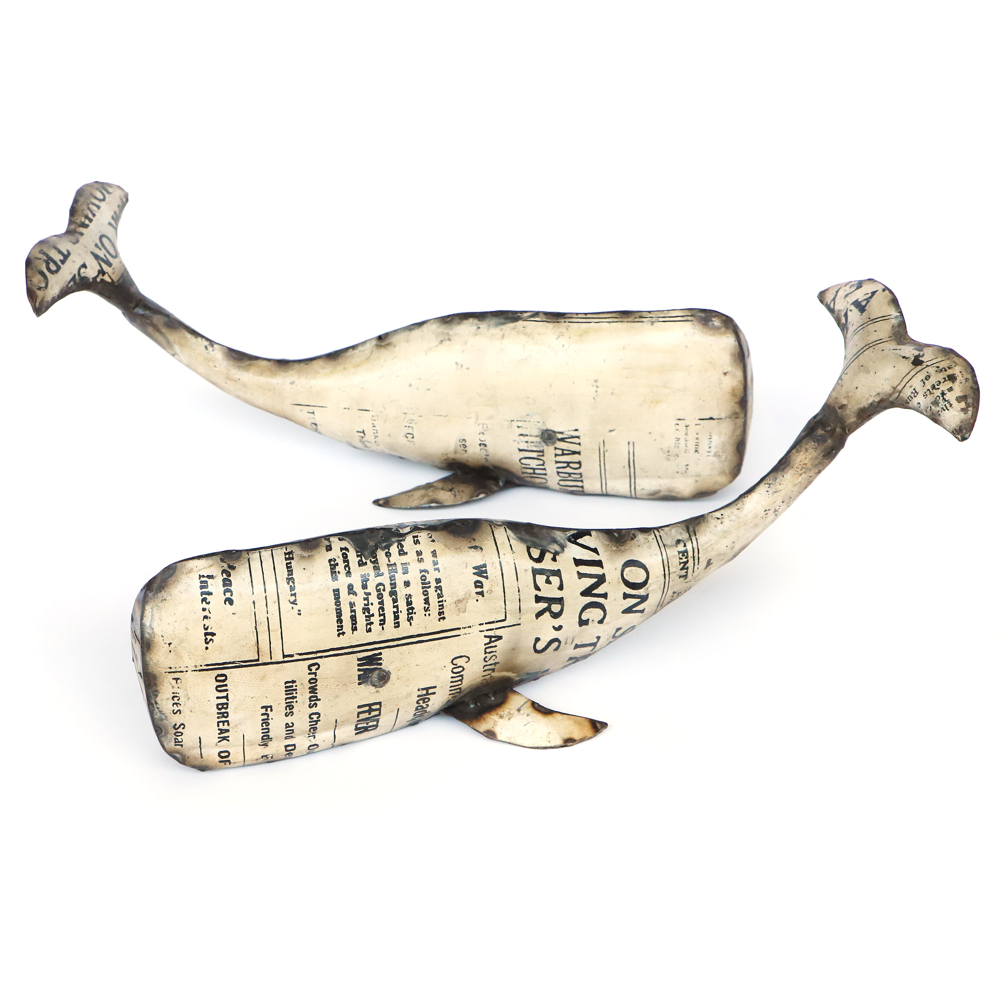 Metallfigur 'Wal', B 45 cm, L 18 cm, H 20 cm von fischer's lagerhaus