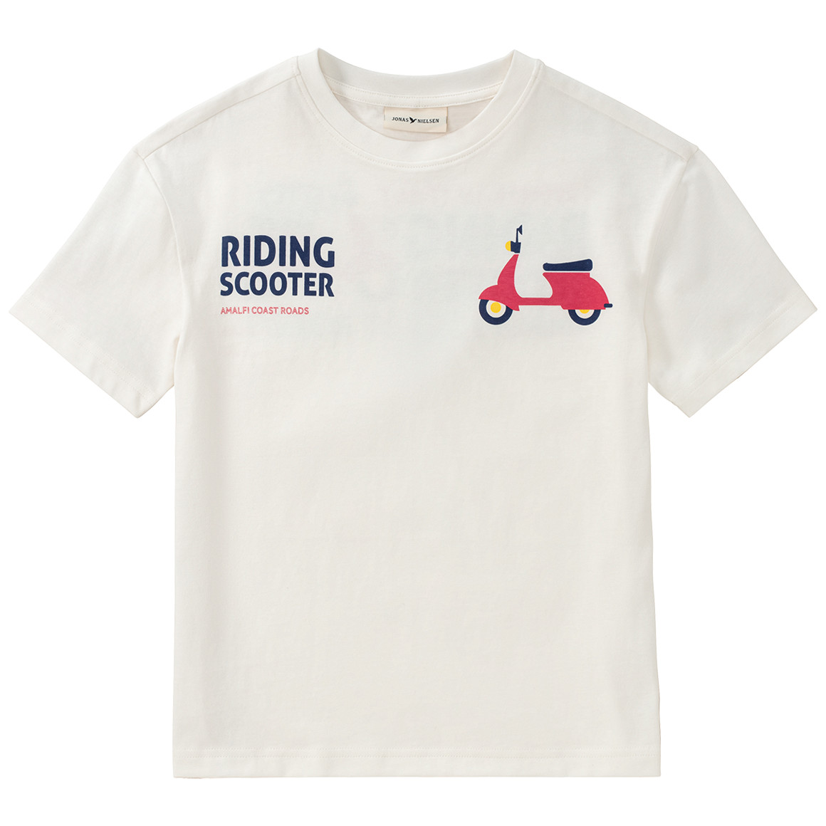 Jonas Nielsen Jungen T-Shirt mit Scooter-Print weiss