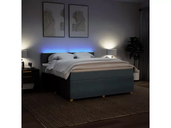 Sommier à lattes de lit avec matelas Gris foncé 180x200cm Tissu