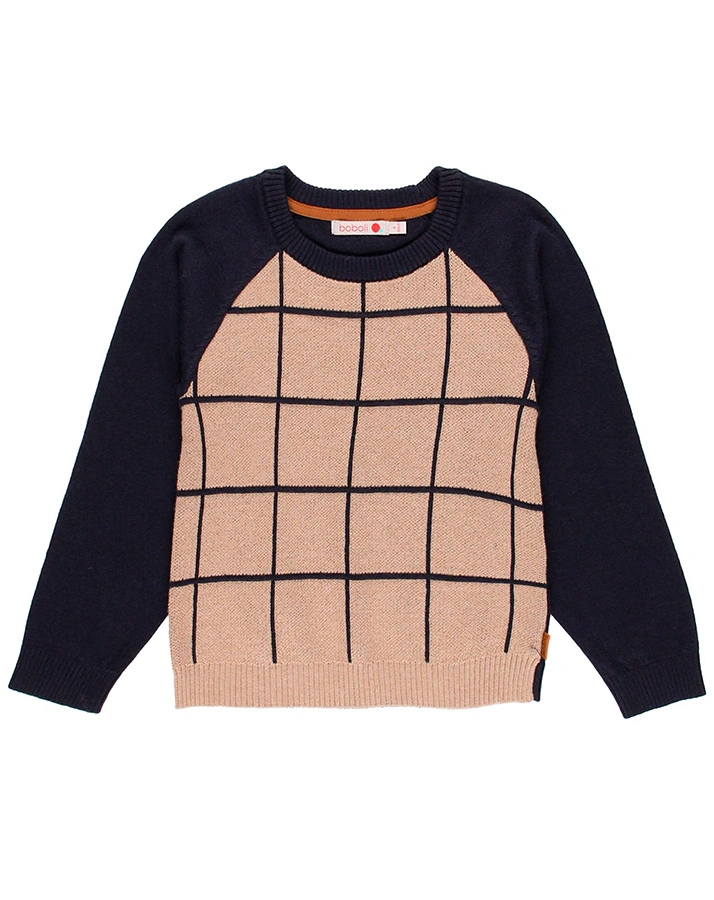 Strick-Pullover STRIPES in marine/beige