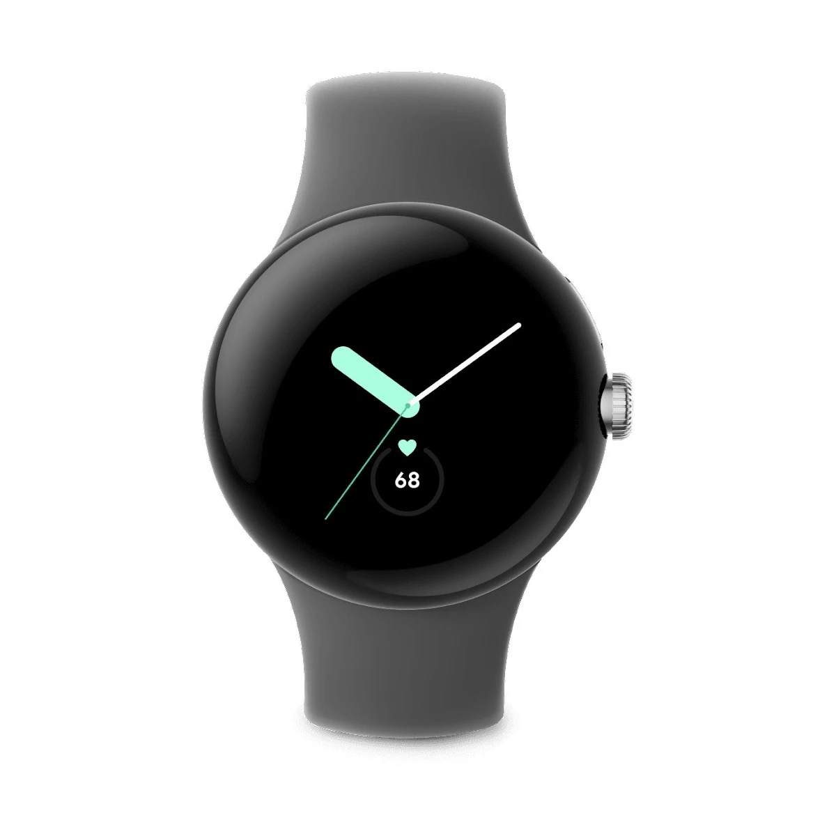 Google Pixel Watch WiFi  -älykello, Polished Silver / Charcoal