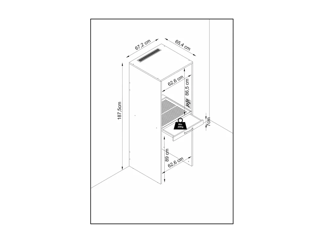 Armoire colonne pour lave-linge et sèche-linge superposés TALESA 67,2x187,5cm