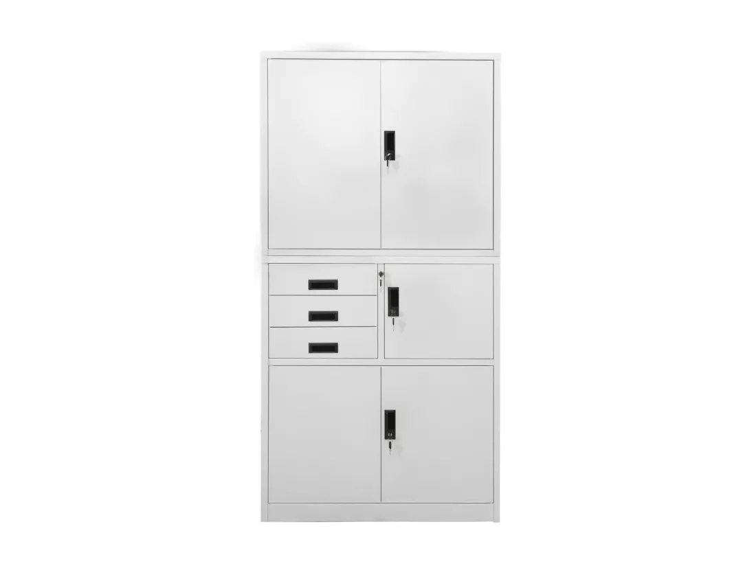 Armoire de bureau Gris clair 90x40x180 cm Acier