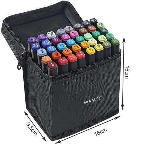 40-Pack - Merkepenner med etuier - Dobbeltsidig - Penner