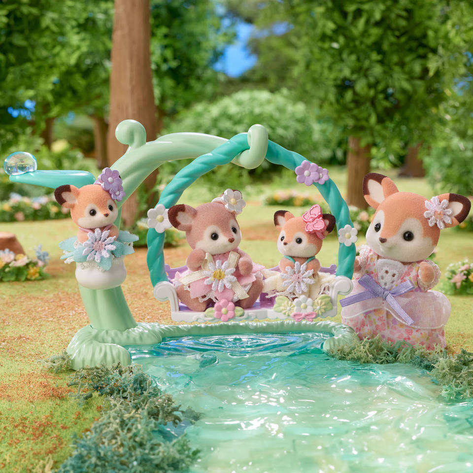Sylvanian Families familie Hert baby's bloemenschommel
