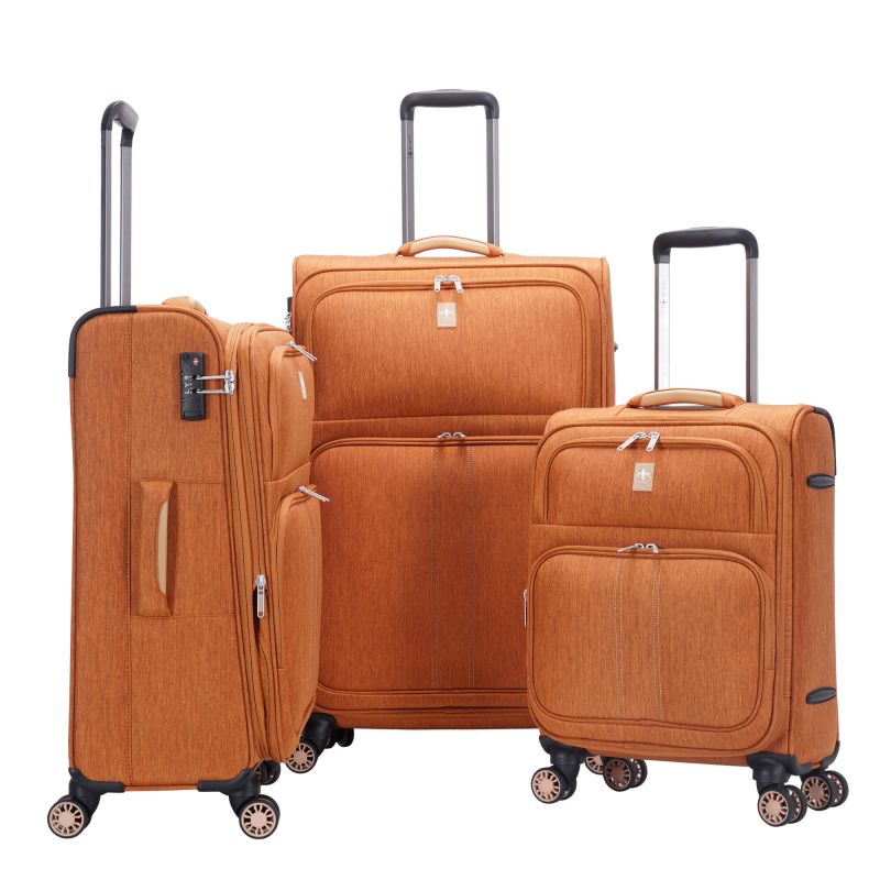 Lot de 3 valises souples 355 55, 67 et 77 cm Cognac