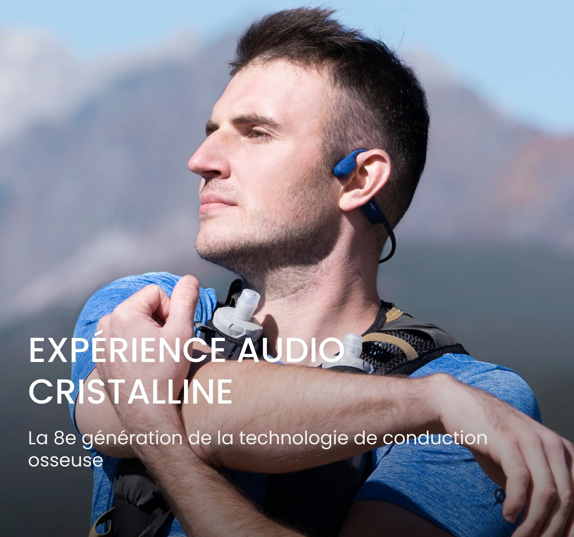 Shokz Open Run Bleu (USB-C) Écouteurs Bluetooth