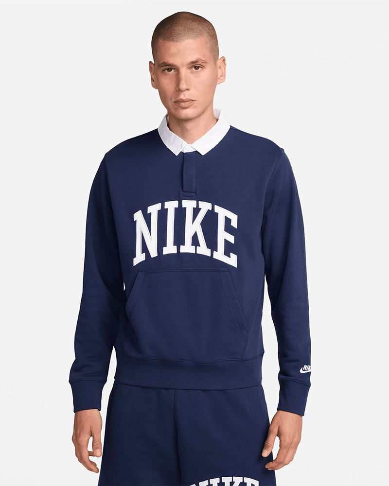 Polo manches longues Nike Club Bleu Marine pour homme
