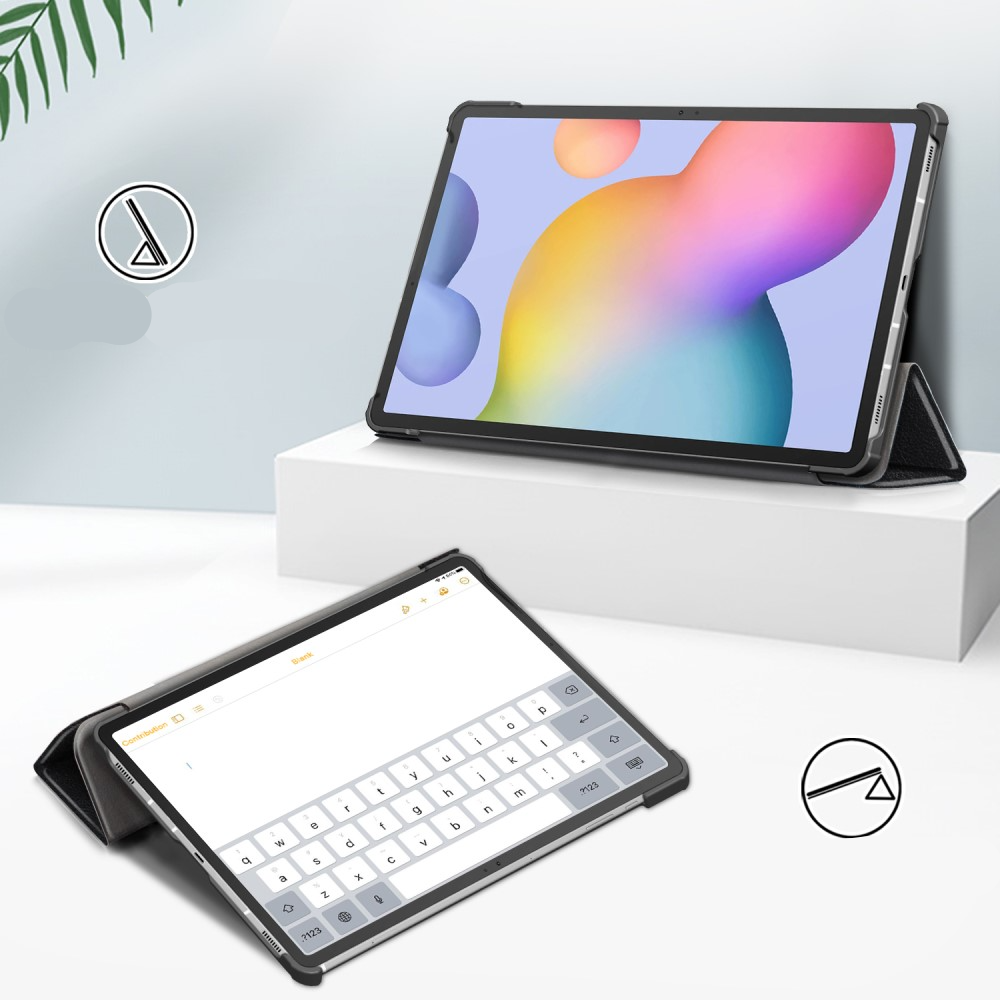 Samsung Galaxy Tab S8  Plus / Tab S7  Plus / Tab S7 FE 5G Leder Tasche Smart Case Hülle   S-Pen Halterung - Schwarz