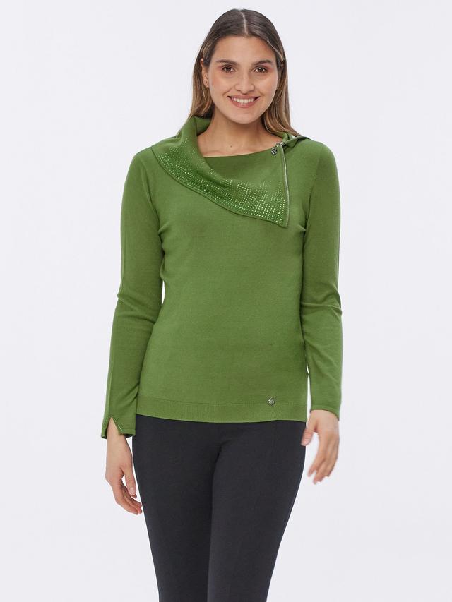 Feinstrick Pullover Zipkragen