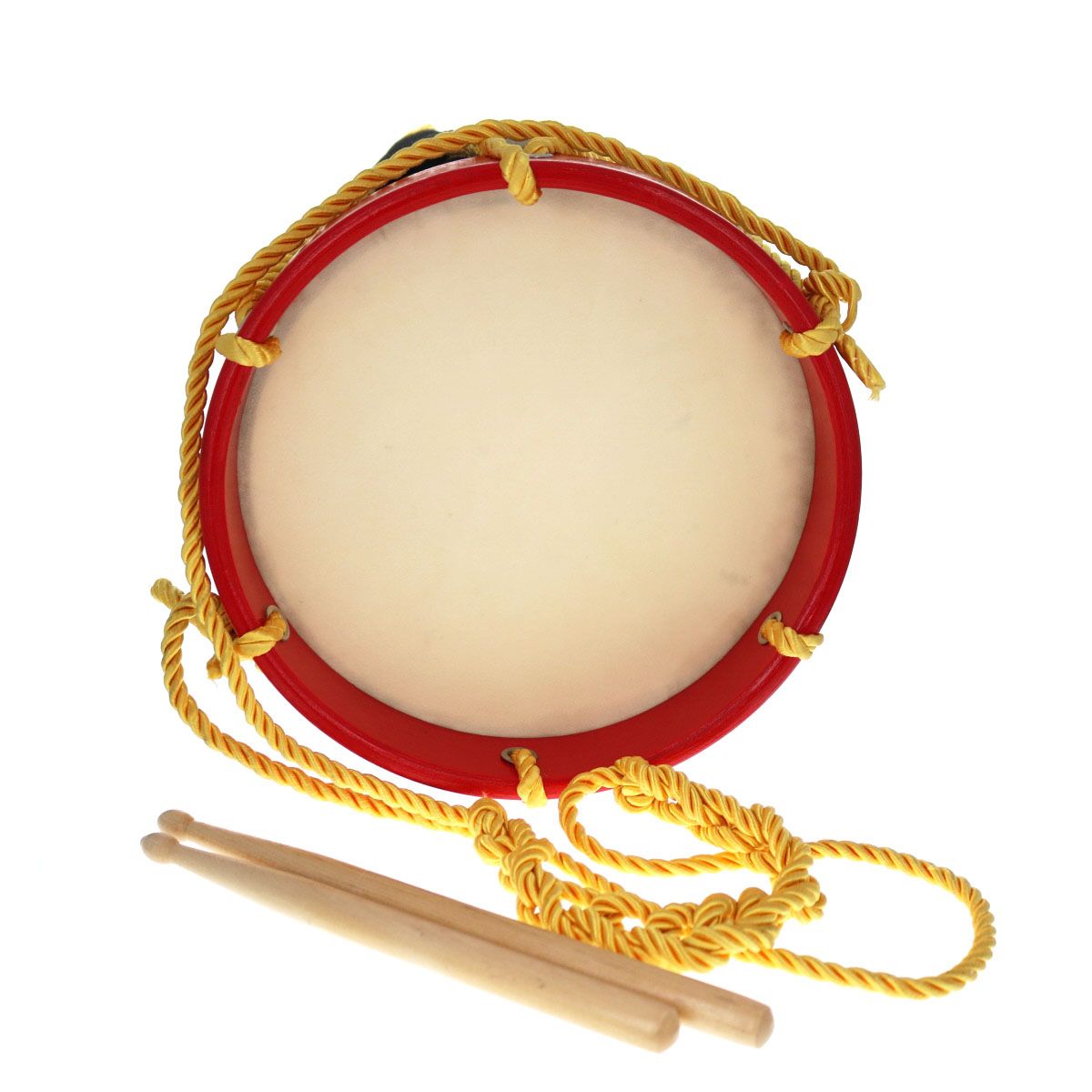 Tambour en bois bleu et rouge Mercredi et Patati