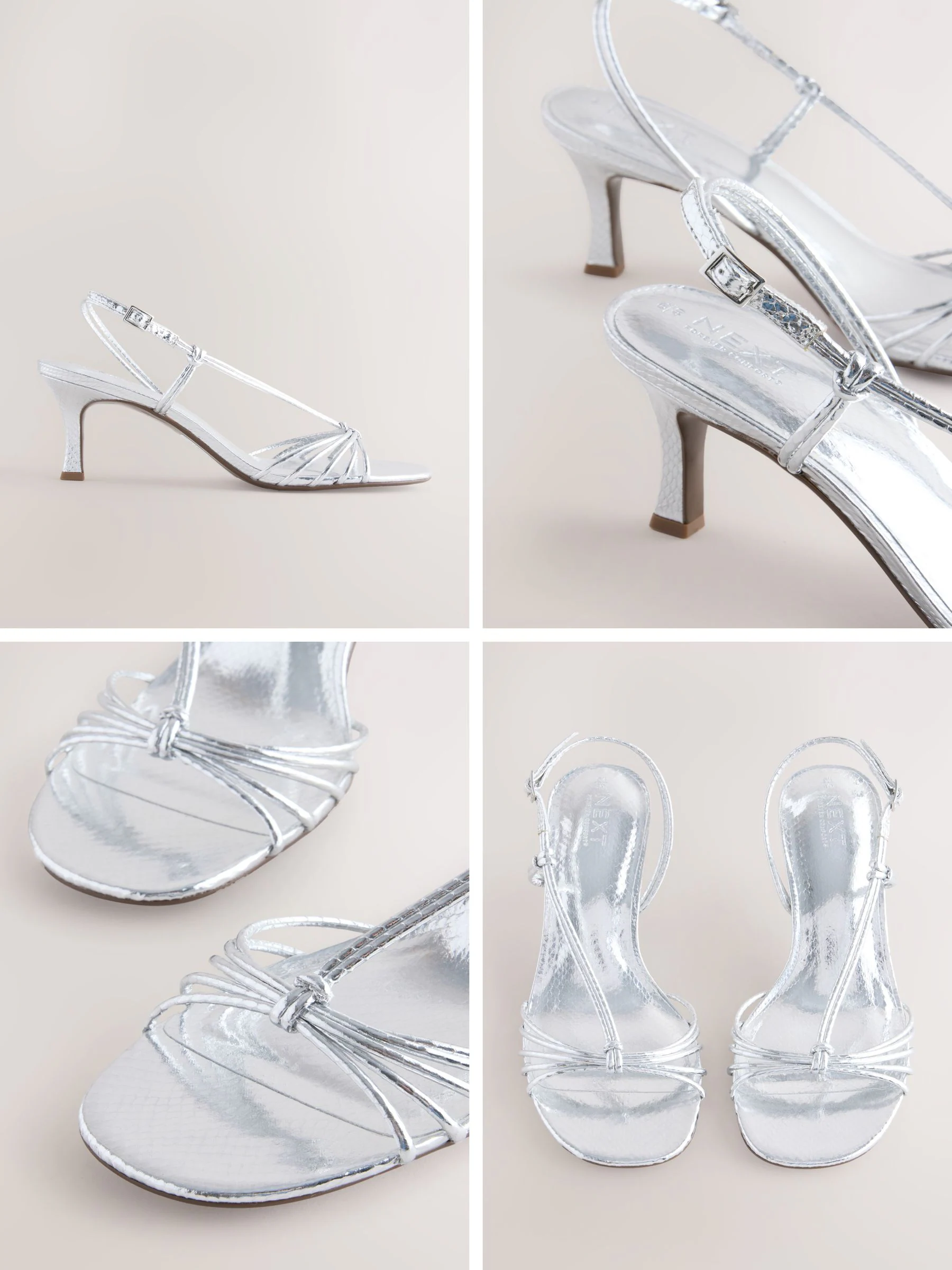 Zilver - Forever Comfort® Strappy Square Toe Heeled Sandals