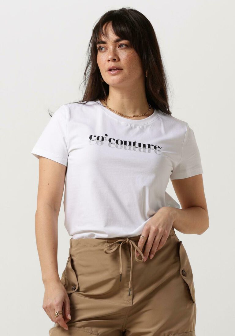CO\\'COUTURE witte co'couture t-shirt glitter logo tee