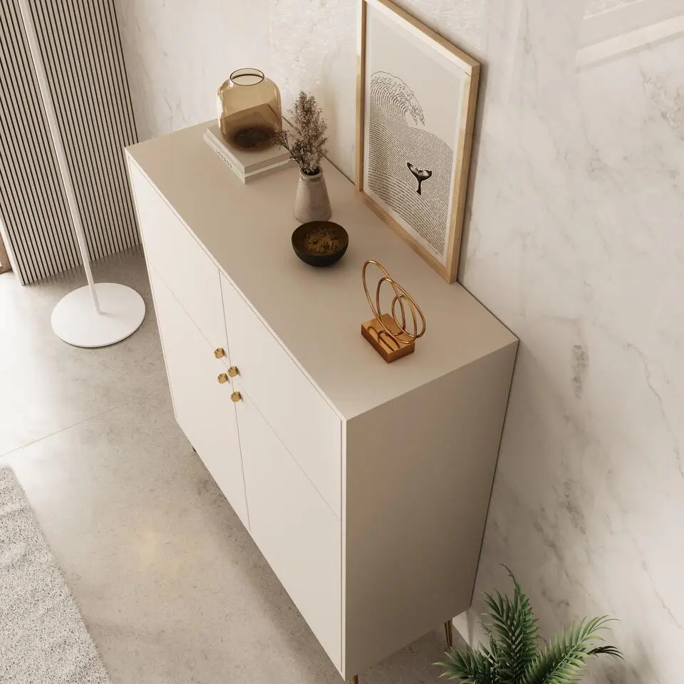 Meubella - Reunion - Dressoir - Beige - 105x41x122 cm