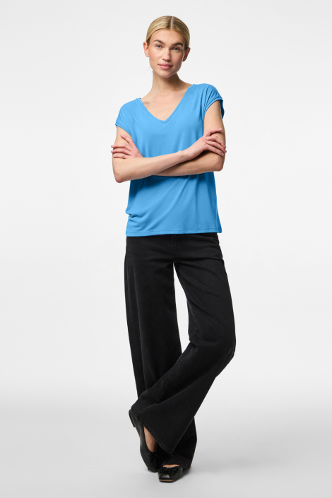 Pieces blauwe dames t-shirt