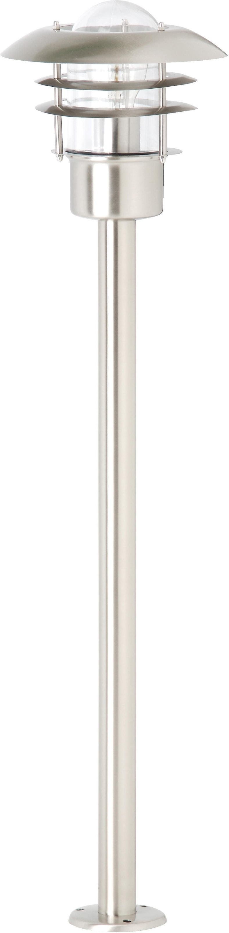 Brilliant Aussen-Stehlampe »TERRENCE« E27 90 cm Höhe, Ø 22 cm, E27, IP44, Metall/Glas, edelstahl