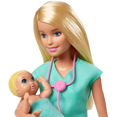 Barbie Kinderärztin Puppe, blond und Spielset