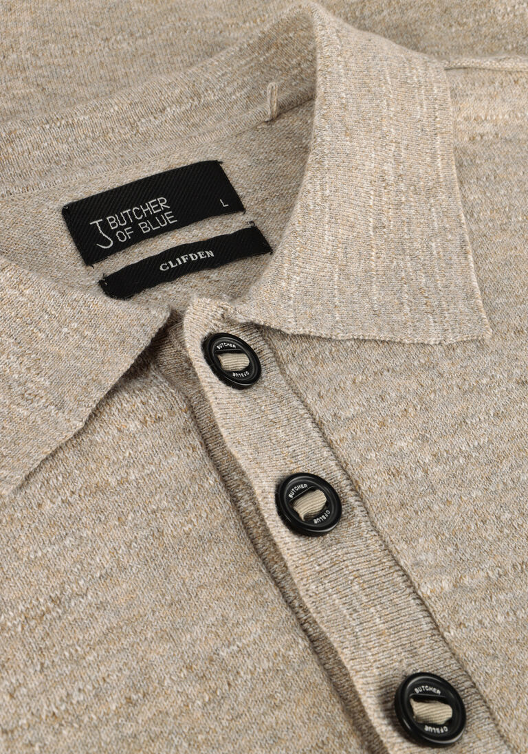 BUTCHER OF BLUE beige butcher of blue polo lt clifden polo l/s