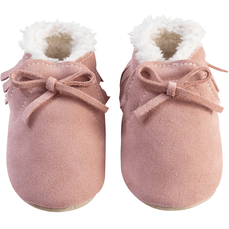 Mocassin fourré rose