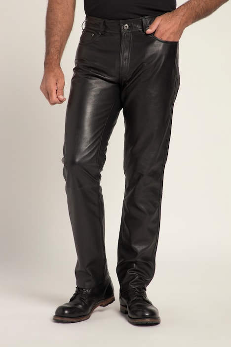 Lederhose, Leder, feinstes Lammnappaleder, Regular Fit, 5-Pocket, bs Gr. 68