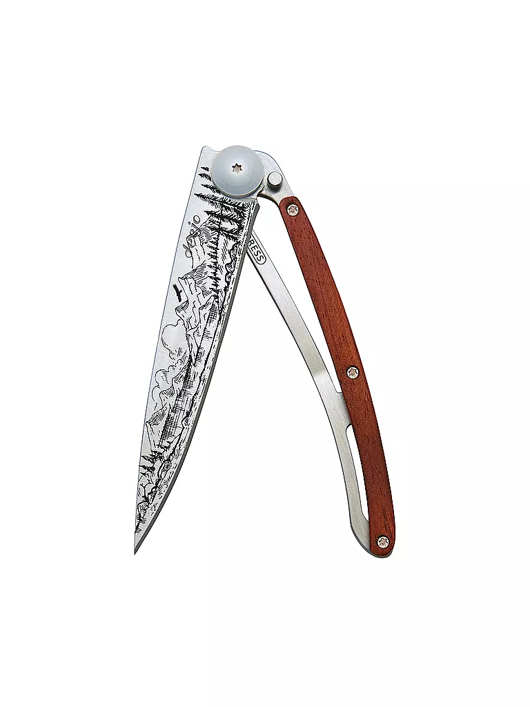 DEEJO Taschenmesser Korallenholz Titan BERG 37G silber
