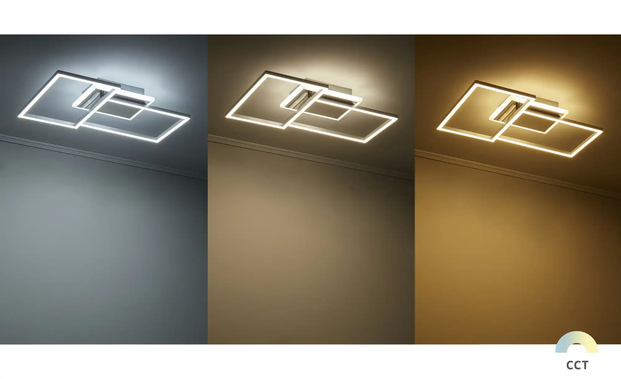 KHG LED-Deckenleuchte, chrom, ´rechteckig´ mit Fernbedienung