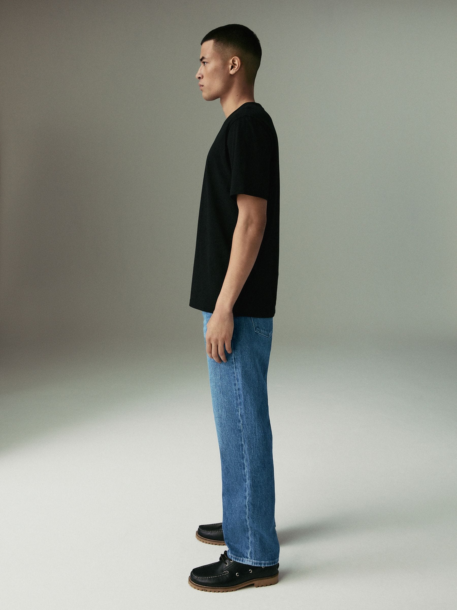 Mediumblauw getint - Straight fit - Vintage wash denim jeans
