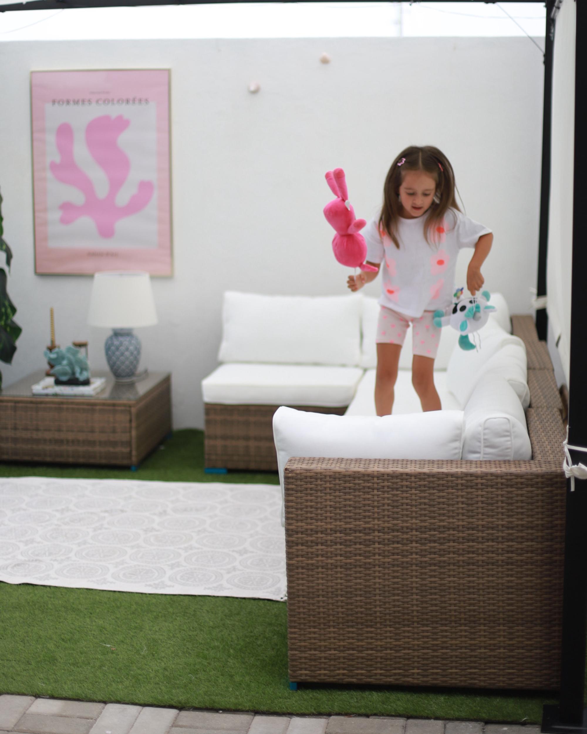 Tuin hoekloungeset met tafel 6-zits BELVEDERE PE rotan Wit