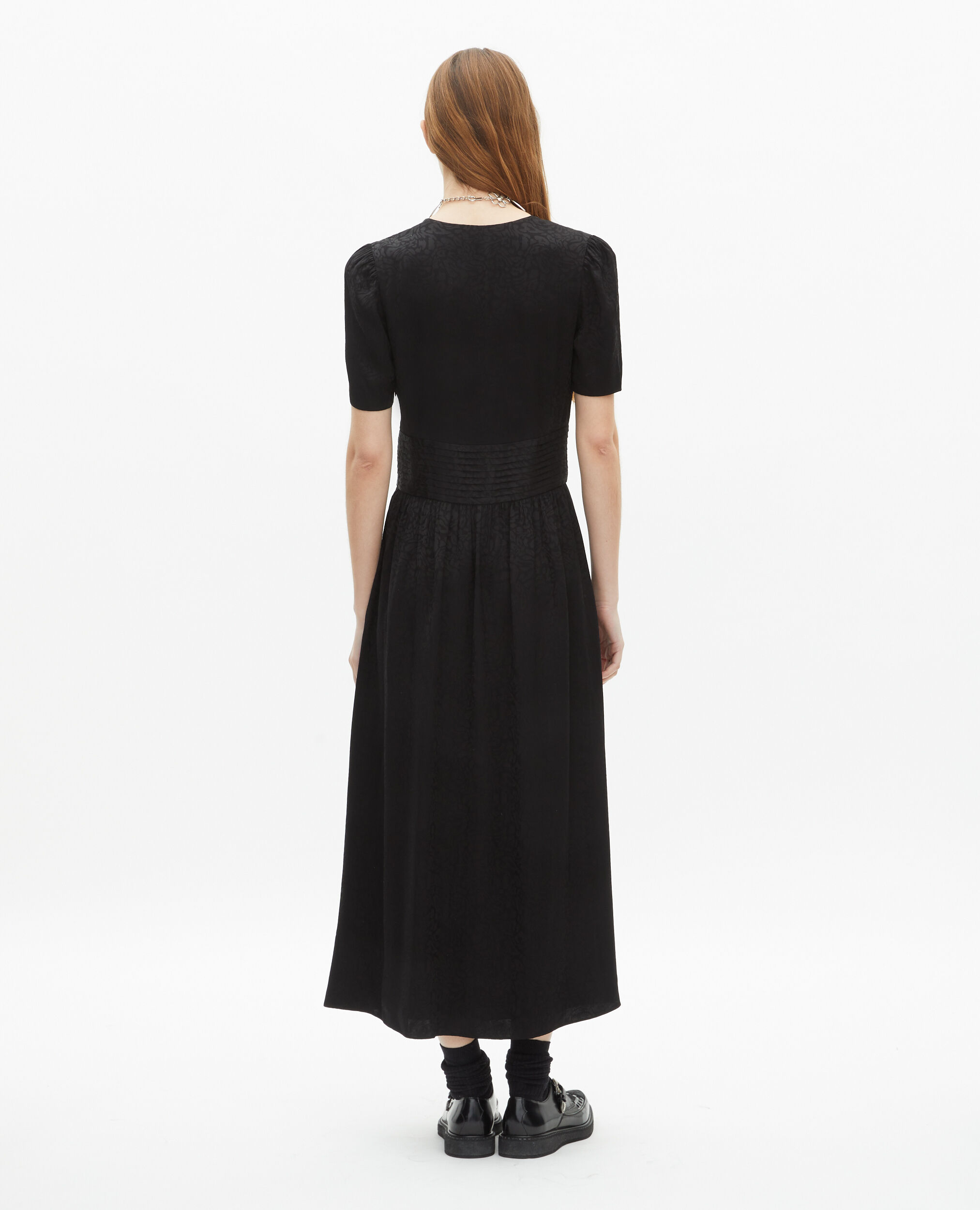 Robe longue en jacquard noire