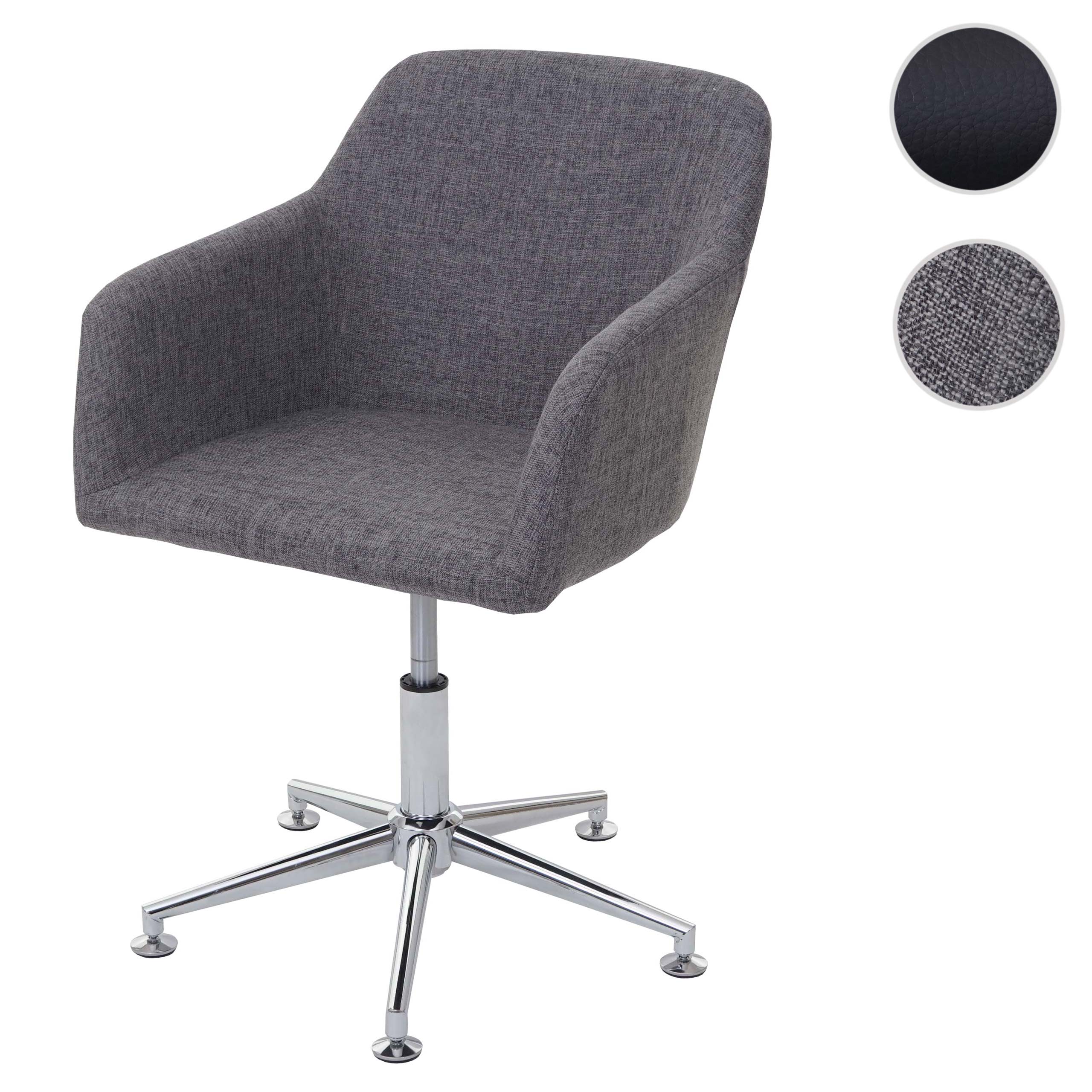 Esszimmerstuhl MCW-A74, Drehstuhl Loungesessel, höhenverstellbar ~ Textil, grau