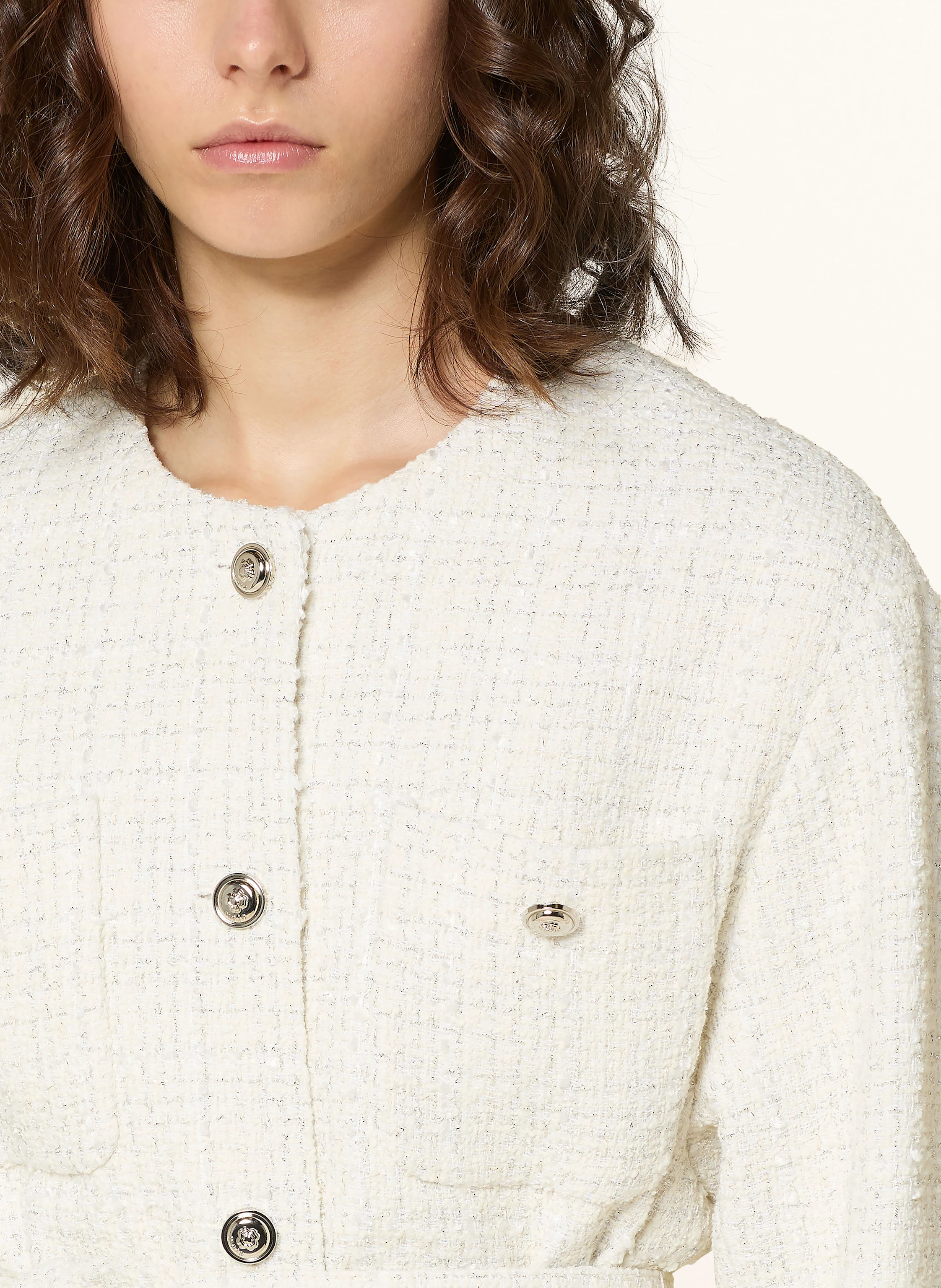 maje Bouclé-Jacke mit Glitzergarn