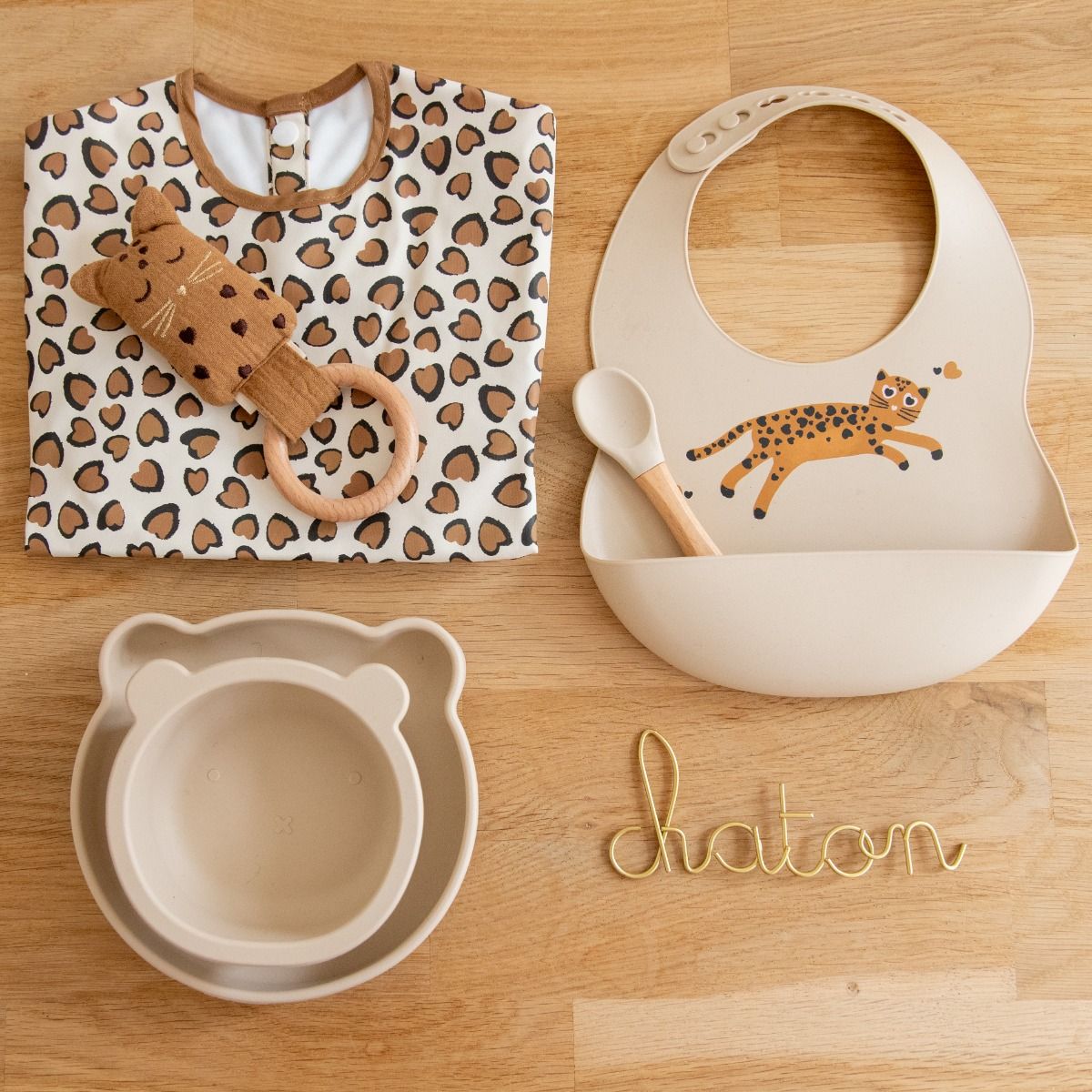Cuillère silicone beige Pause goûter