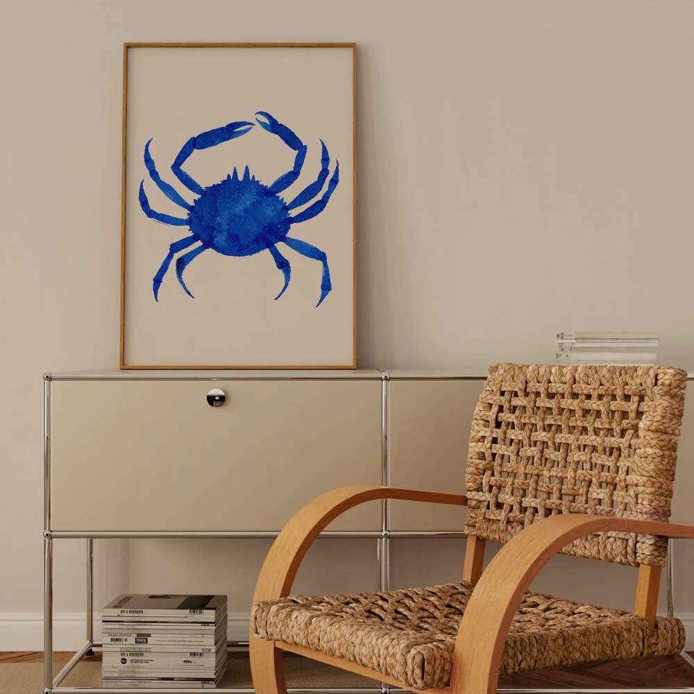 Poster & Frame  Cangrejo de Noche plakat, blå - 30x40 cm