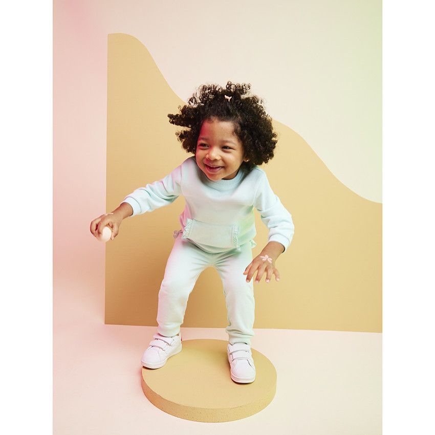 Pantalon de jogging avec détails volantés pour bébé fille - Bleu