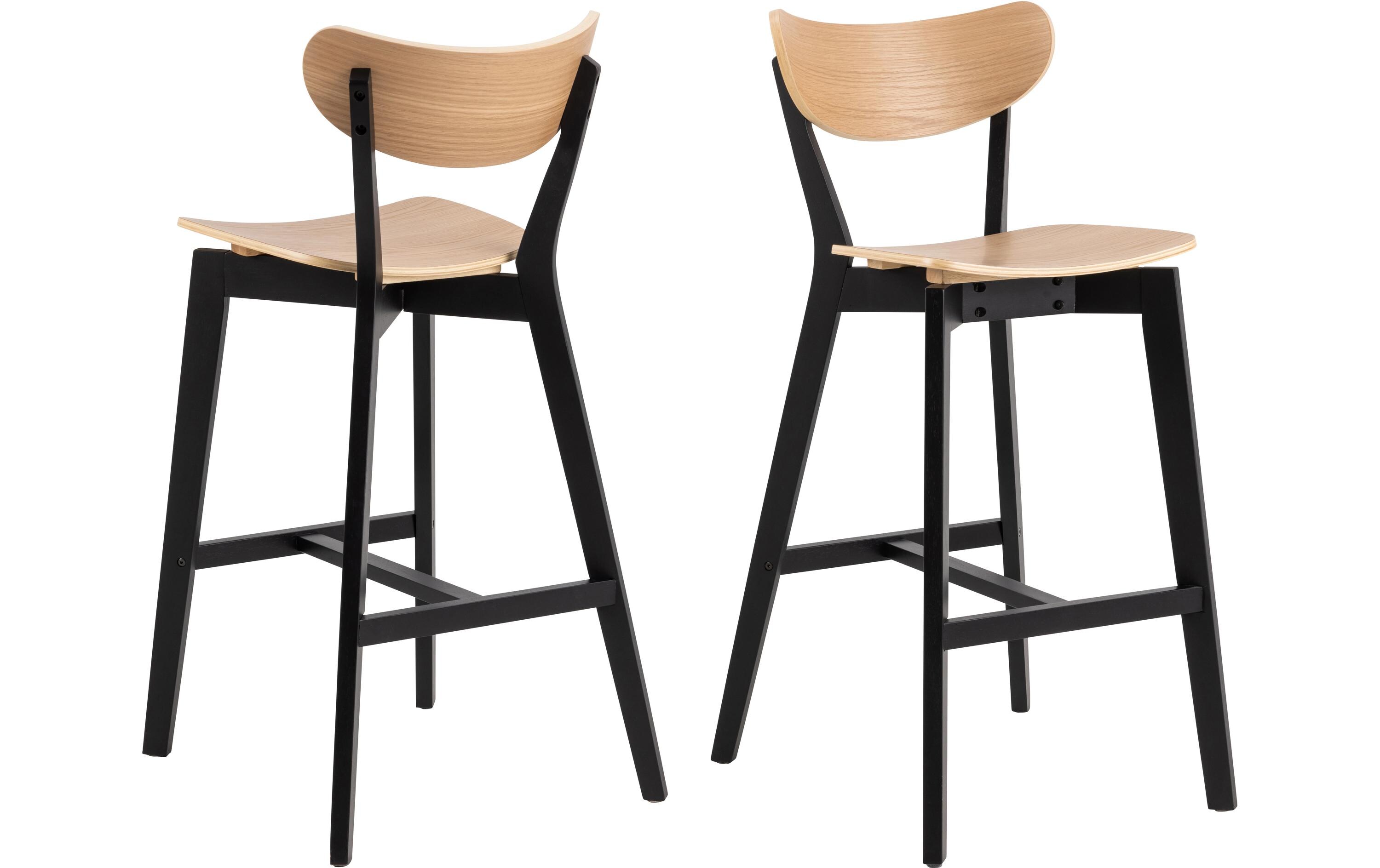 Barhocker Roxby, 2 Stück, 45 x 105 cm, Braun<br>Ausdrucksstarke Barstühle mit kontrastreicher Optik