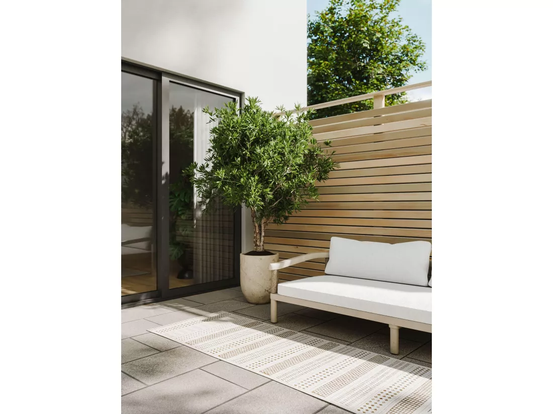 Tapis d'extérieur & intérieur Kaleo Crème/Beige 70x200 cm