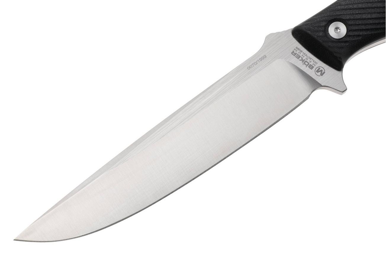 Böker Magnum Collection 2025 02MAG2025 Satin BKR-10, Textured Black G10, Limited Edition vaststaand mes