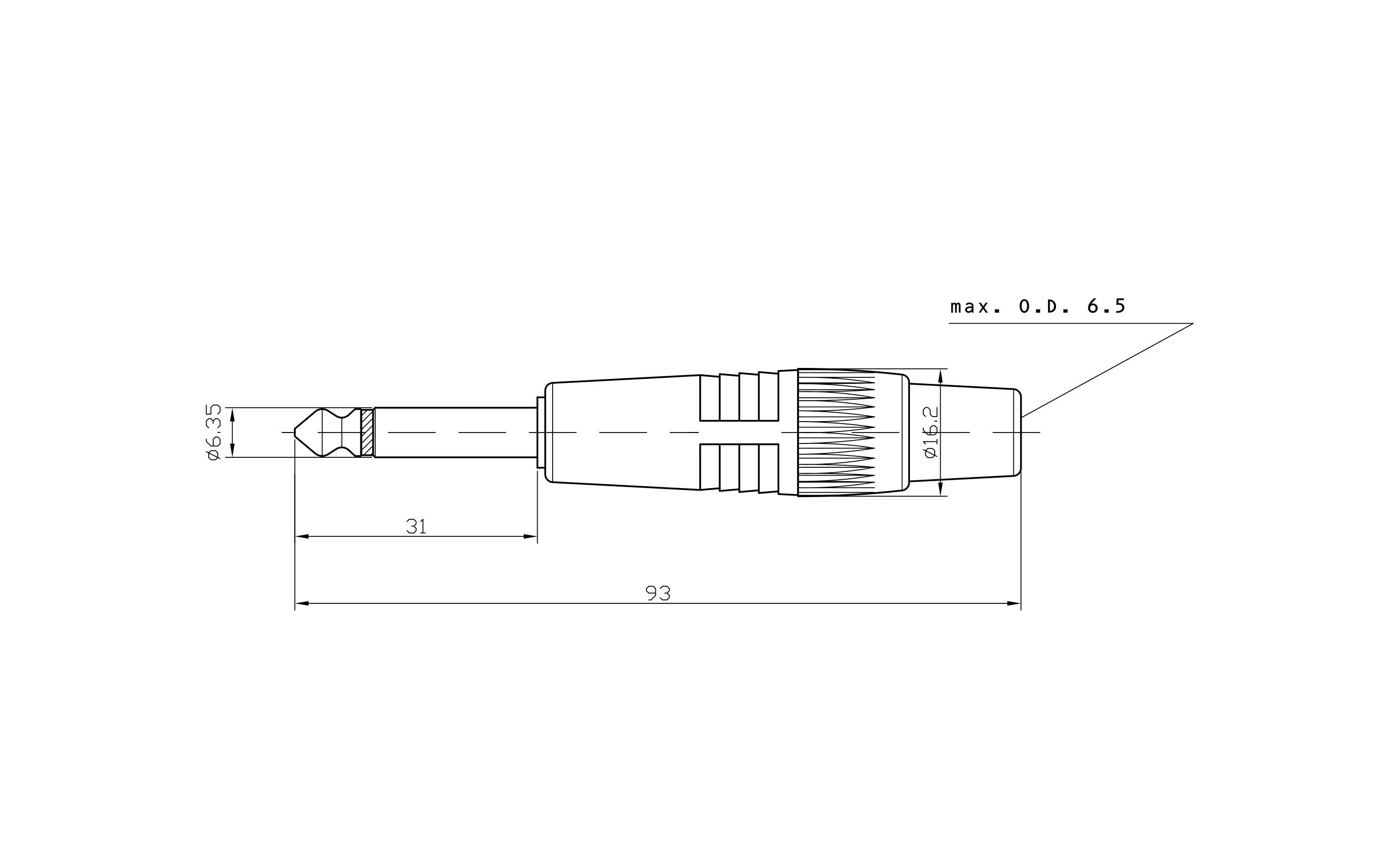 Stecker BC2001BK-M 6.3 mm Mono Klinkenstecker schwarzHochwertiger und robuster Bemero XLR-Stecker