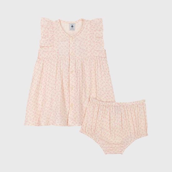 Robe à manches courtes et bloomer en gaze   Panty        6 mois   de               Petit Bateau