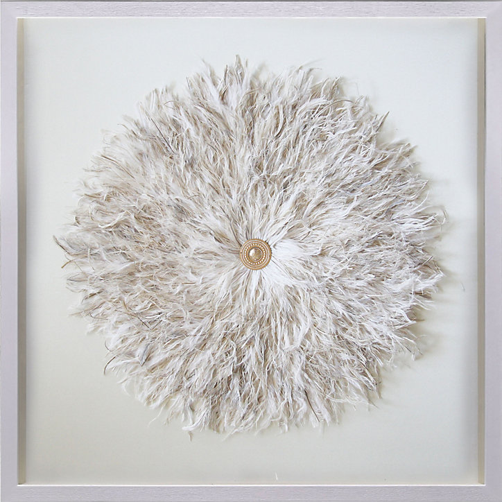 Vitrine décorative Plumes blanches L.60 x l.60 cm