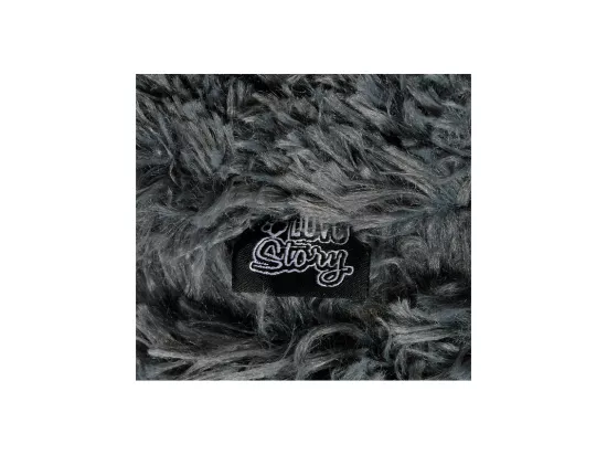 Coussin rectangle en fausse fourrure pour animaux - Gris anthracite - L 100 x l 70 cm