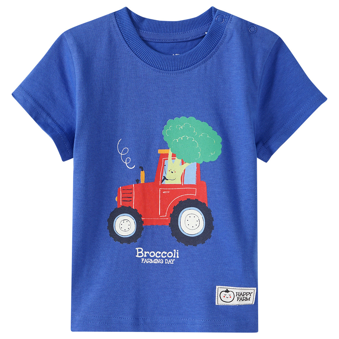 Topomini Baby T-Shirt mit Traktor-Print blau