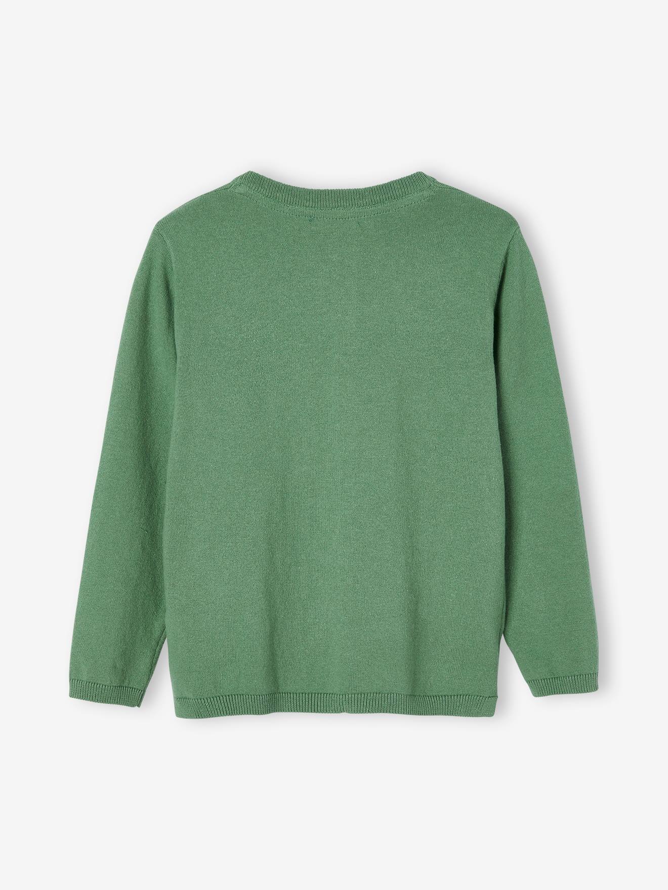 Casaco verde de tricô para meninas