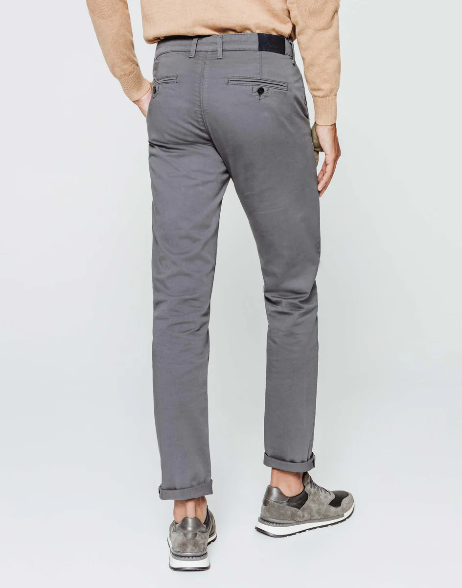 Chino fashion gris moyen
