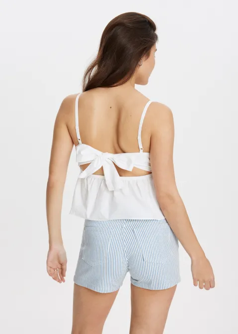 Top met strik op de rug wit (WIT)