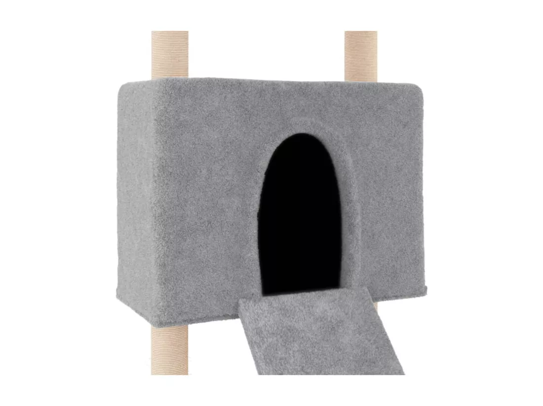 Arbre à chat avec griffoirs en sisal Gris clair 153 cm