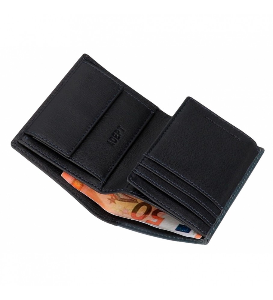 Bolsa Joumma Cartera Adept Jim vertical com monedero Marino -8,5x11,5x1cm-